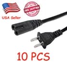 Standard 6ft 2-Prong AC Power Cord/Cable for PS2 PS3 Slim Laptop - Lot of 10 - image 1
