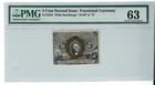 Second Issue 5 Cents Fractional Currency '18-63' & 'S' Fr# 1234 PMG 63 - image 1