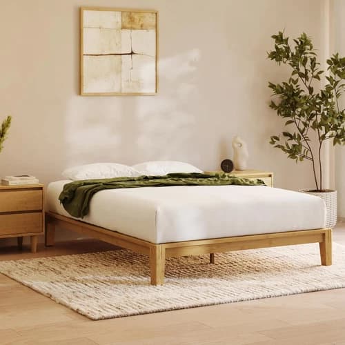 Queen Bamboo Platform Bed Frame - Natural, Sturdy, Easy Setup, 800 lbs Capacity - image 1