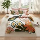 NEW Anthropologie King Floral Boho Reversible Quilt Bedspread Blanket Sham Set - image 1