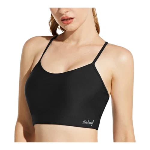 Baleaf Modest Push Up Swim Sports Top with Built-In Bra UPF 50+ and Removable Pads, Size M - image 1