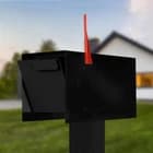 Modern Mailbox for Outside Post Mount - Black Powder Coated Steel Heavy Duty - image 1