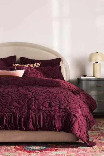 Anthropologie Dahlia 100% Cotton Jersey Floral Quilt - Queen - image 1