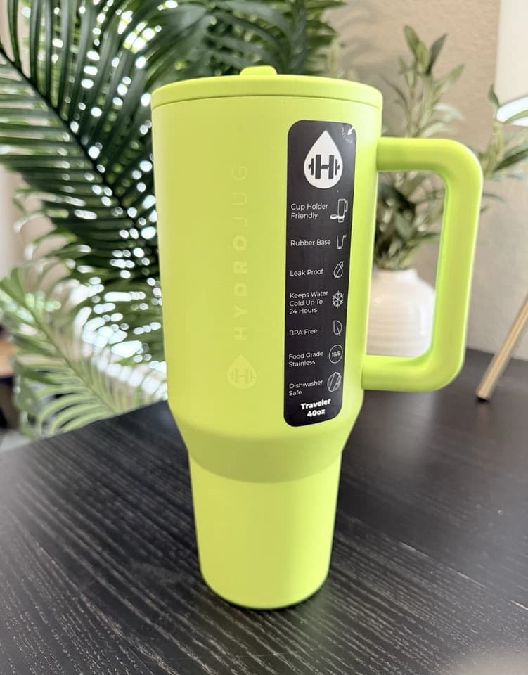 HydroJug Traveler 40 oz Green Insulated Travel Tumbler Handle Twist Lid Straw - image 1