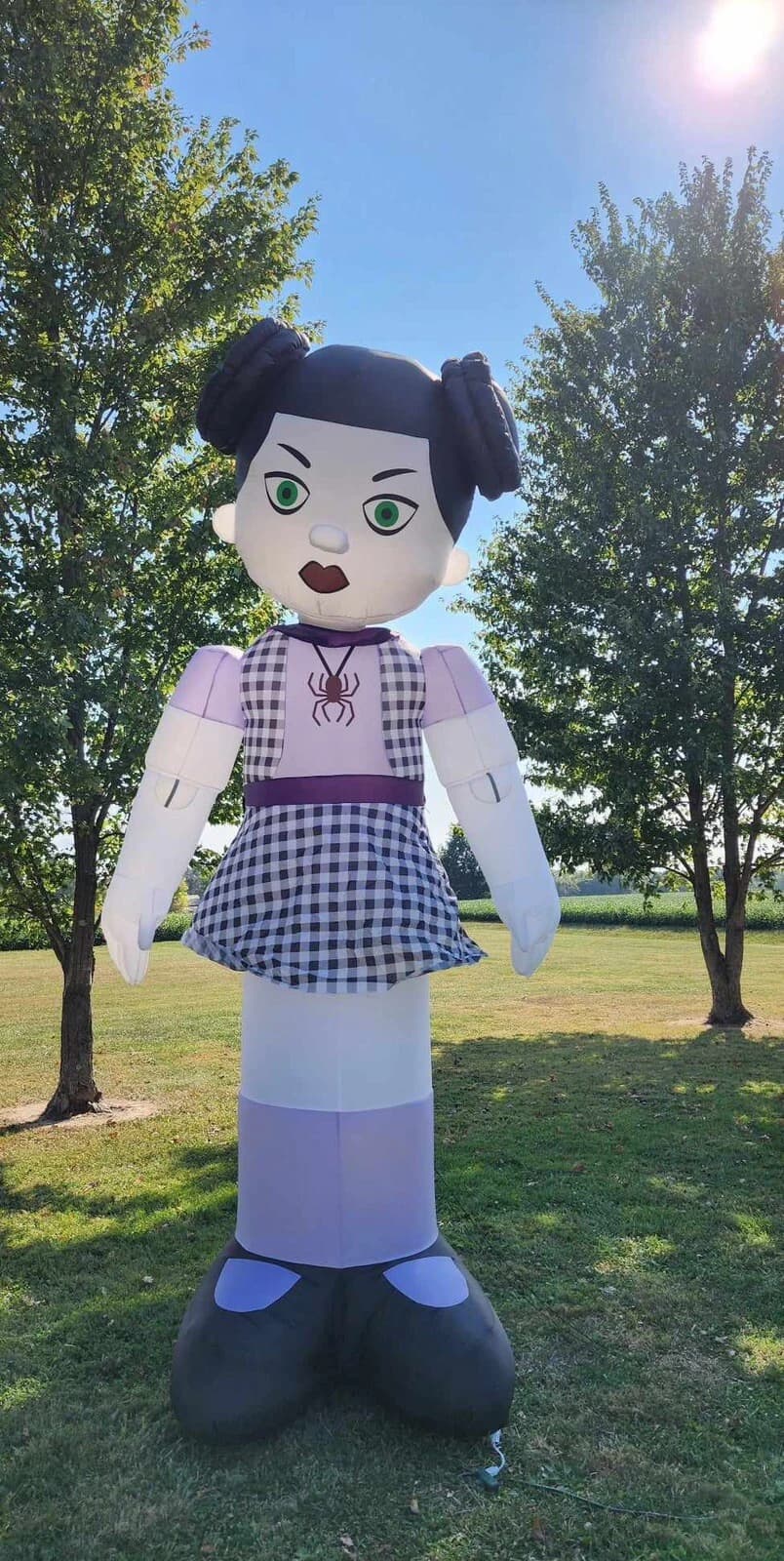 12.5 FT Colossal Head Turning Girl Airblown Inflatable Halloween Animated - image 1