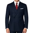 VINCI Men's Navy Blue Double-Breasted Suit w/ Adjustable Waist, Reg-Fit - NEW - image 1