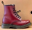 Dr Martens 1460 Cherry Red Smooth Leather Lace Up Boots for Women New in Box - image 1