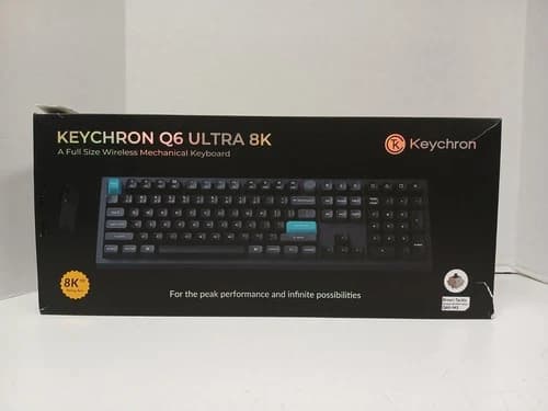 Keychron Q6 Ultra 8K Full Size Wireless Mechanical Keyboard Brown Switch, Black - image 1