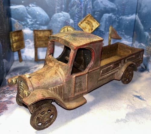 1930’s Arcade Toys Cast Iron Men Working Highway/Road Truck And Traffic Signs - image 1