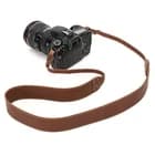 Camera Shoulder Strap Neck Strap Adjustable Brown Premium Leather for DSLR SLR - image 1
