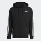 adidas Essentials Fleece 3-Stripes Black Hoodie Fleece White Crew Neck DQ3101 - image 1