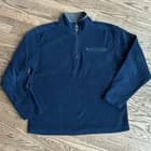 Gap Men's Relaxed Fleece Quarter-Zip Sweatshirt Pocket Navy Blue Medium EUC - image 1