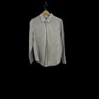 Quince Women 100% European Linen Long Sleeve Shirt Blue Pinstripe M - image 1