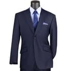 BIG & TALL Men's Navy Blue 2-Button Peak Lapel Modern-Fit Suit, 36S-56L NWT - image 1