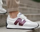 New Balance 327 Casual Women's Sneakers Shoes White Burgundy Wine size 6 - 7.5 - image 1