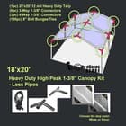 18x20 ft Heavy Duty 1-3/8'' High Peak Carport Canopy Kit*PIPE POLES NOT INCLUDED - image 1