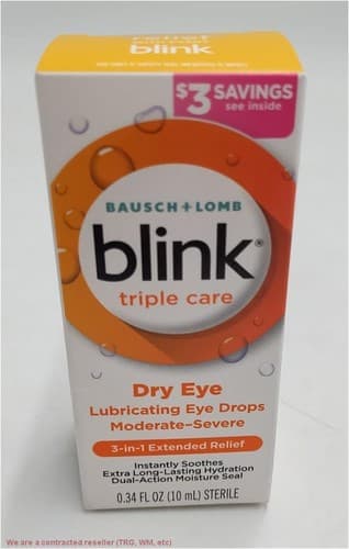 Blink Triple Care Lubricant Eye Drops for Dry Eyes, Travel Size - image 1
