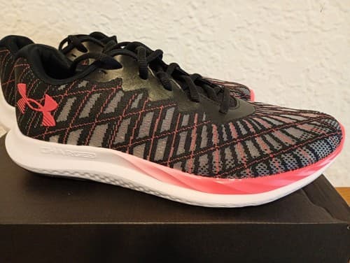 Under Armour Charged Breeze 2 Men's Running Shoes, Downpour Gray/After Burn, M10 - image 1