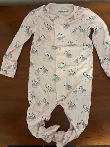 Magnetic Me Pink Little One Zebra Modal Magnetic Footie - image 1