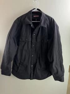Craftsman Workwear Blanket Lined Snap Front Jacket Large Gray Canvas Fleece - image 1