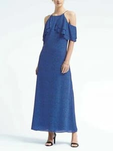 Banana Republic Cold Shoulder Maxi Dress Size 12 Tall - image 1