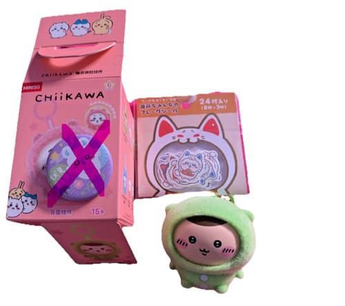Kurimanju Chiikawa Face Swap + Stickers Bundle Keychain - image 1