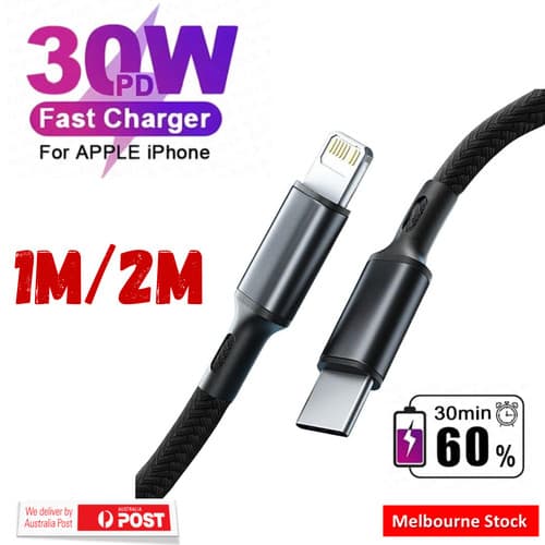 Braided PD Fast Charging Type C Cable Charger for Apple iPhone and iPad - image 1
