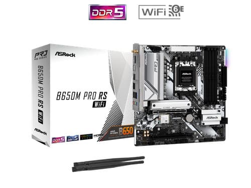 ASRock B650M Pro RS WiFi AM5 AMD B650 SATA 6Gb/s Micro ATX DDR5 Motherboard - image 1