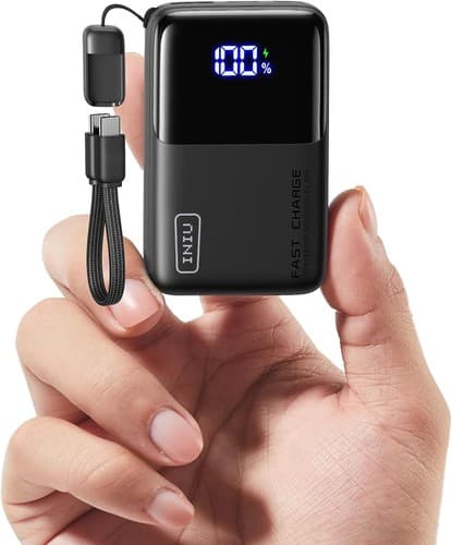 INIU Portable Charger, Ultra Small 10000mAh 45W PD Power Bank, USB C Black - image 1