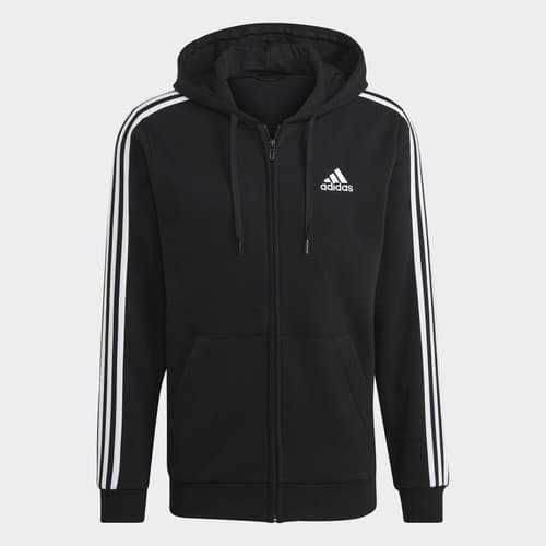 adidas men Essentials Fleece 3-Stripes Full-Zip Hoodie - image 1
