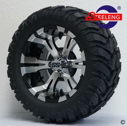 Golf Cart 12" Vampire Wheels/Rims with 20"x10"-12" All Terrain (M/T) Tires (DOT) - image 1