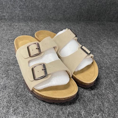 CUSHIONAIRE Lane Cork Footbed Sandals Women's Size 8.5 Stone Nubuck - image 1
