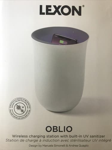 Lexon OBLIO Wireless Charging Station with UV Sanitizer, Silver - image 1