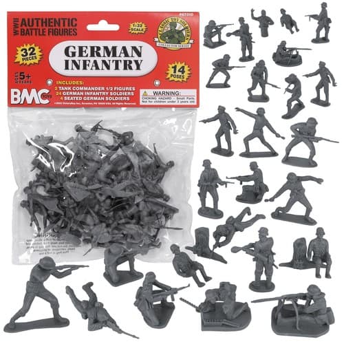 BMC CTS WW2 German Infantry Plastic Army Men Classic Toy Soldier Gray Figures - image 1
