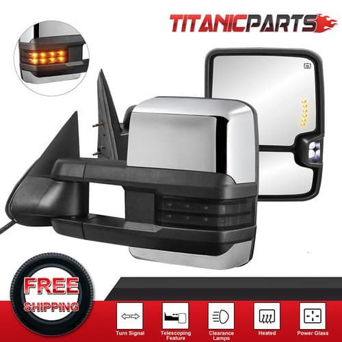 Power Heated Tow Mirrors with LED Signal for 07-13 Chevrolet Silverado GMC Sierra - image 1
