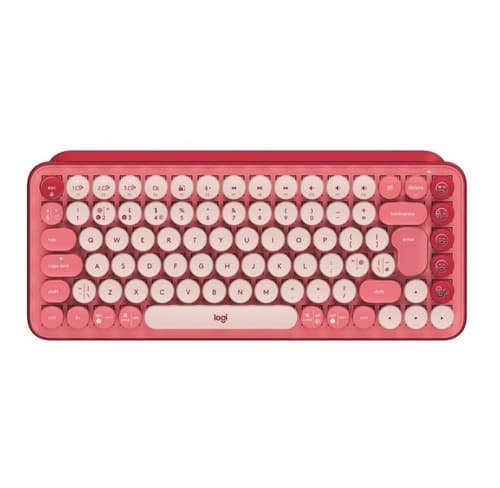 Logitech POP Keys Wireless Mechanical Keyboard With Emoji Keys Heartbreaker Rose - image 1