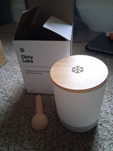 Dirty Labs refillable Ceramic Canister With Bamboo Lid And Spoon 24oz. - image 1