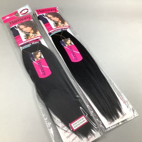 2 Packs 18” #1 Jet Black Yaki Bulk Micro Braiding Blend Hair by Harmony - image 1