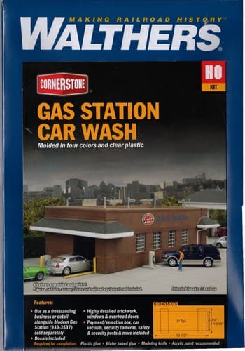 Walthers Cornerstone HO Scale 933-3539 Gas Station Car Wash Building Kit - image 1