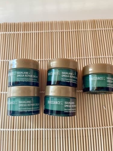 BIOSSANCE squalane omega repair Crm MINI 5 PK .5 FL OZ = 2.5 FL OZ NEW Upopened - image 1