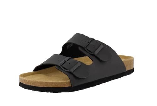 Cushionaire Lane Cork Footbed Sandal Comfort Men's Size 8 Black Slip On NEW - image 1