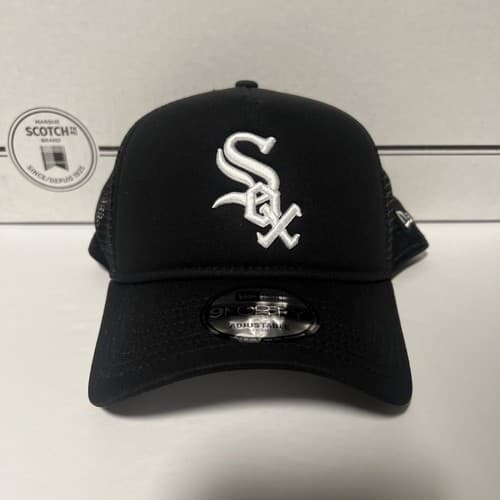 CHICAGO WHITE SOX 9FORTY A-FRAME BLACK TRUCKER SNAPBACK HAT - image 1