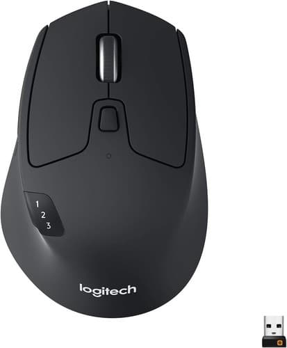 Logitech M720 Triathlon Multi-Device Wireless Mouse, Bluetooth, USB Unifying - image 1