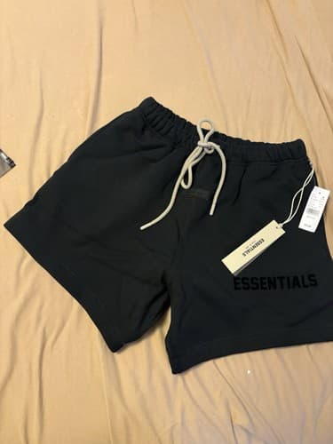 AUTHENTIC Fear of God Essentials sweat-shorts Jet Black Size XS NWT - image 1