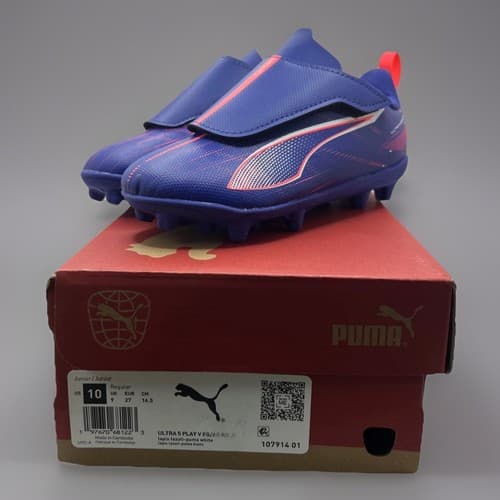 PUMA Ultra 5 Play FG/AG Soccer Cleats Jr Size 10 Black/White 107695-02 Kids - image 1