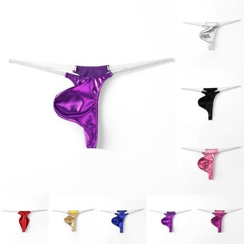 All Season Men's Shiny Mini T-Back G-Strings with Thin Straps - image 1