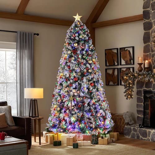 Artificial 9ft Pre-lit Christmas Tree with Auto-Spread and 900 LED Lights - image 1