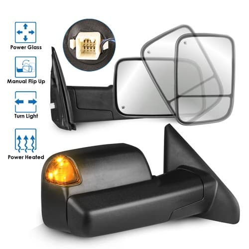 Power Heated Side View Tow Mirrors for 02-08 Dodge Ram 1500 and 03-09 Ram 2500/3500 - image 1