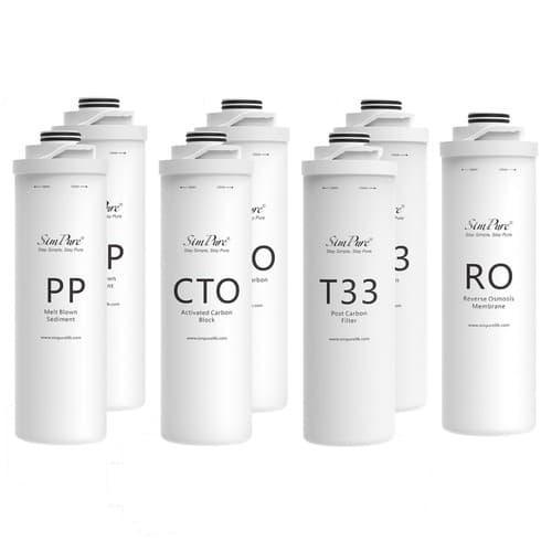 SimPure T1-400 Tankless RO System Water Filter Cartridges Replacement T33 Set - image 1
