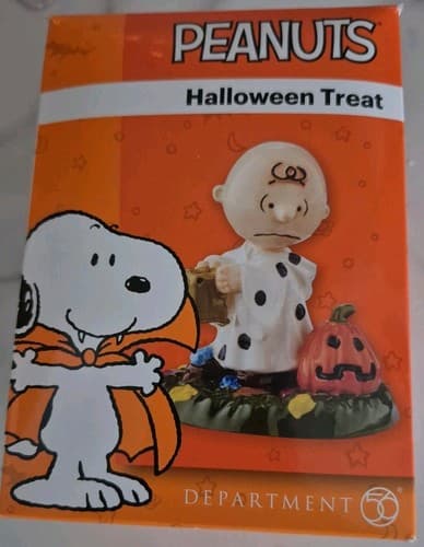 Dept 56 Peanuts Halloween Treats Charlie Brown Ceramic Figurine with Box - image 1
